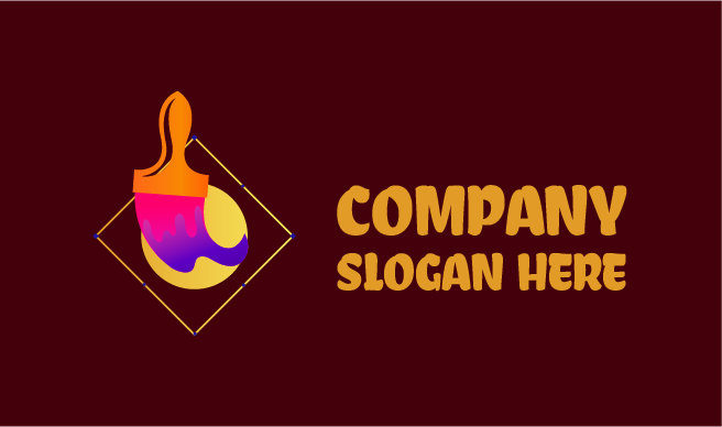 Künstlerlogo Mit Pinselstrich Und Farbverlauf