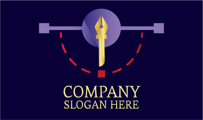 Künstlerlogo Mit Goldener Feder