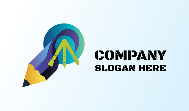 Farbverlauf-Zeichnungsstift-Künstlerlogo