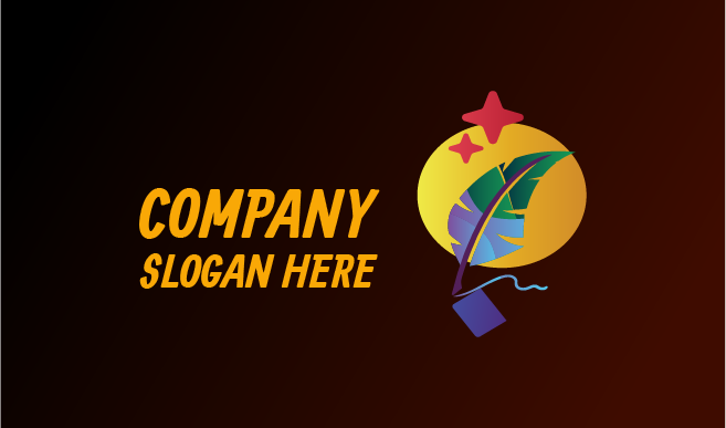 Logo Für Künstler Mit Farbverlauf-federstift