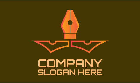 Luxuriöses Orangefarbenes Stiftkünstlerlogo