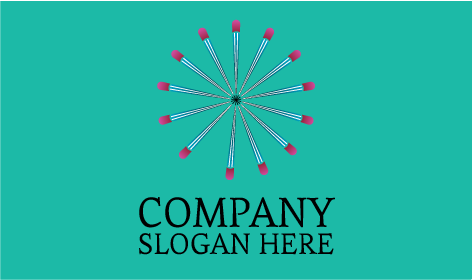 Streichholzdesign-Künstler-Logo