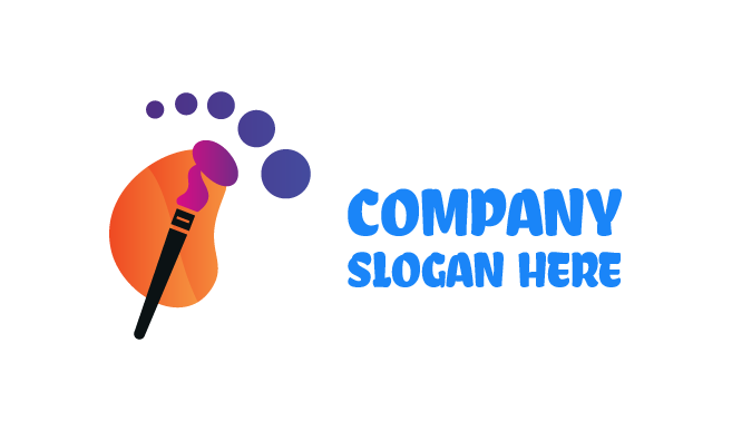 Mattblaues Fußabdruck-künstlerlogo