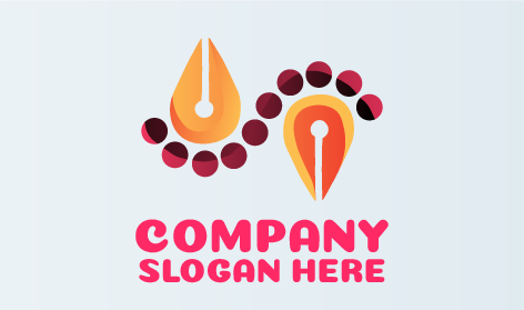 Künstlerlogo Mit Orangefarbener Stiftspitze