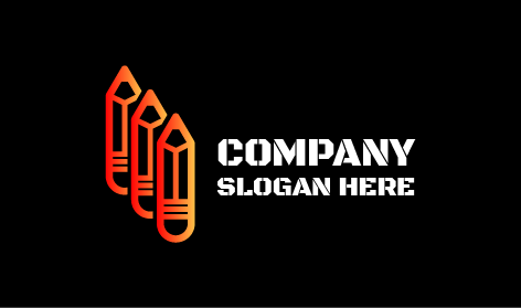 Orangefarbenes Bleistift-künstlerlogo