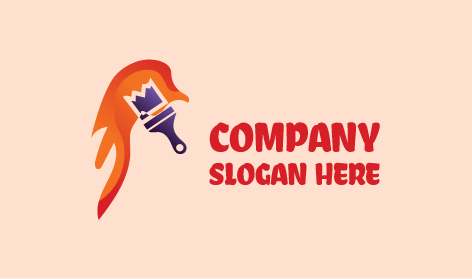 Lila Pinsel Künstler Logo