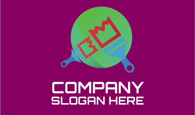 Logo Eines Geschickten Künstlers Mit Rotem Pinsel