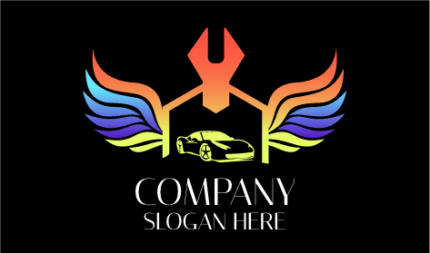 Renkli Tüyler Otomotiv Logosu