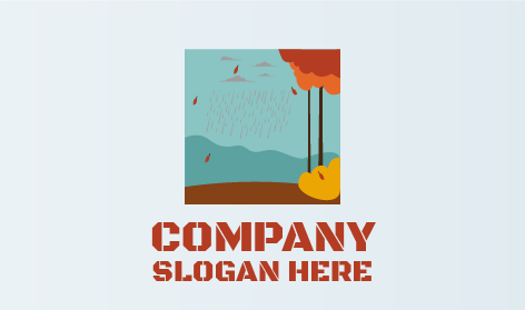 Cloudy Rain Autumn Logo