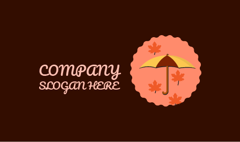 Little Cute Umbrella Autumn Logo