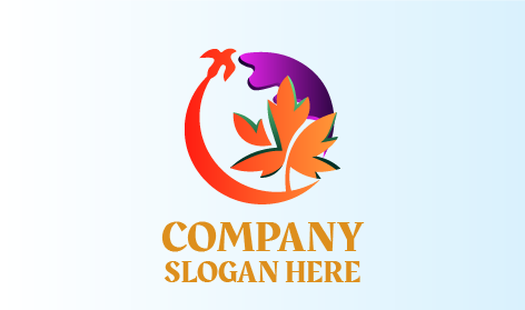 Orange Maple Autumn Logo