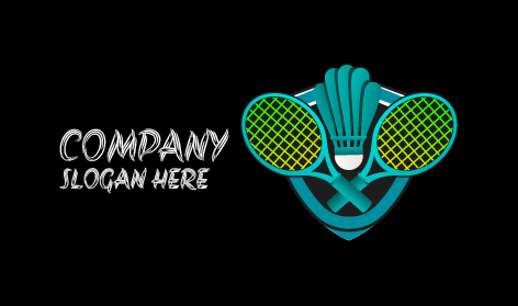 Logotipo Del Kit De Bádminton Azul