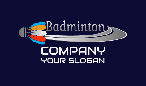 Logotipo Colorido De Bádminton Con Volante