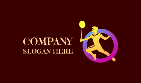 Logotipo De Bádminton De Juego Enérgico
