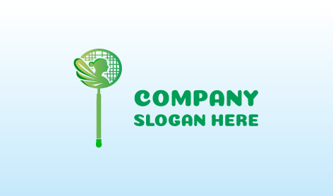 Logotipo De Bádminton Con Raqueta De Hadas