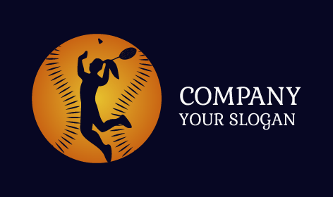 Logotipo De Jugadora De Bádminton