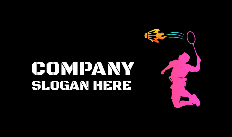 Logotipo De Bádminton Con Volante En Llamas