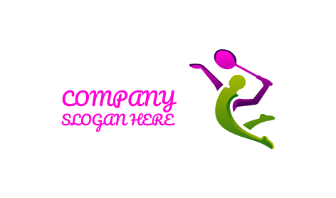 Logo De Badminton À Posture Flexible