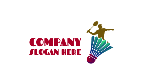 Logo De Badminton À Figure Dorée