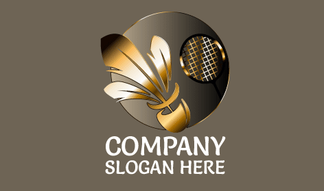 Logotipo De Bádminton Golden Plume