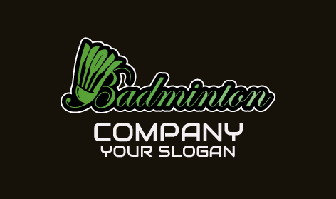 Logotipo De Bádminton Con Texto En Negrita Verde