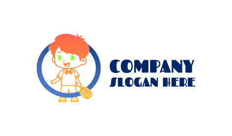 Logotipo De Bádminton De Ojos Verdes