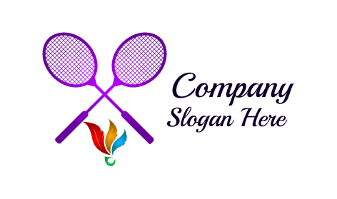 Logotipo De Bádminton Con Plumas Multicolores