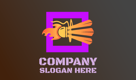 Logotipo De Bádminton De Fuego Naranja