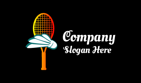 Logotipo De Bádminton De Raqueta Naranja
