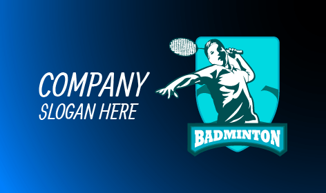 Logotipo De Un Jugador De Bádminton Poderoso