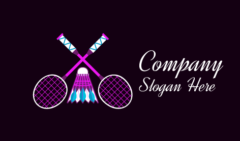 Logotipo Del Kit De Bádminton Morado