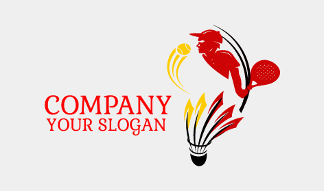 Logotipo De Jugador De Bádminton Rojo