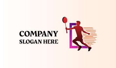 Logotipo De Bádminton Con Figura Apresurada