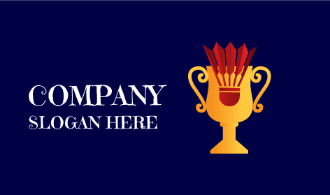 Trofeo Del Torneo De Bádminton Con El Logotipo