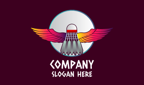Logotipo De Bádminton Con Volante De Ala