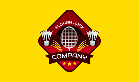 Logotipo De Bádminton Con Fondo Amarillo