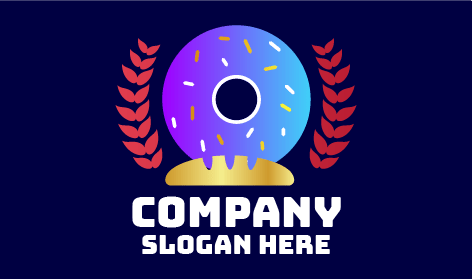 Logotipo De Panadería De Donas De Crema Azul