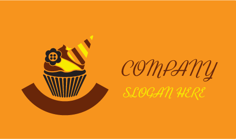 Logotipo De Cupcake De Panadería Marrón Naranja