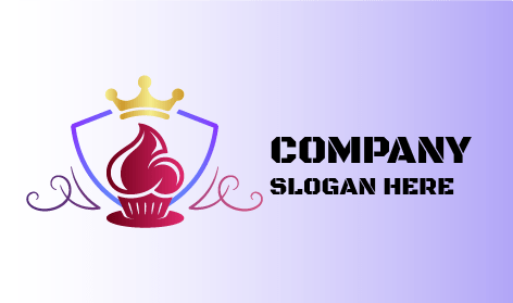 Logotipo De Panadería Con Corona De Glaseado Morado