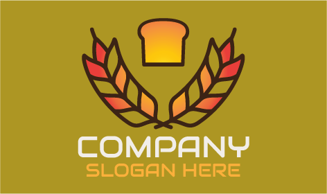 Logotipo De Panadería De Pan De Hoja De Trigo
