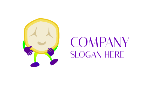 Smiling Banana Slice Logo