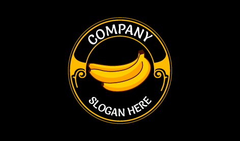 Yellow Banana Silhouette Logo