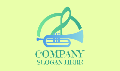 Desain Logo Musik Blue Rock