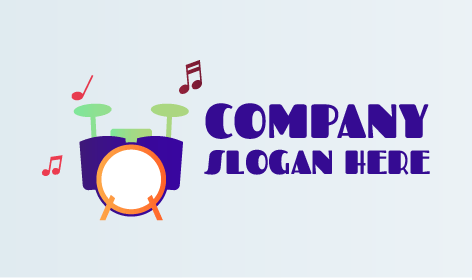 Diseño de logotipo de música de batería