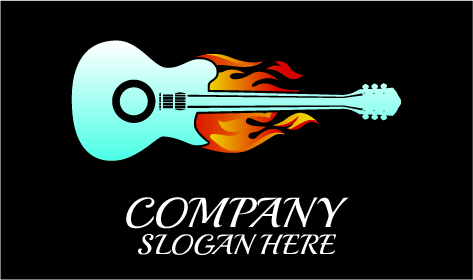 Logo Di Musica Per Chitarra Di Fuoco