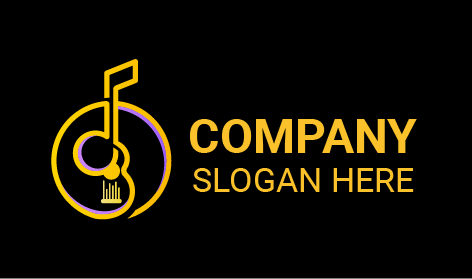 Logotipo De Música Elegante Dorada