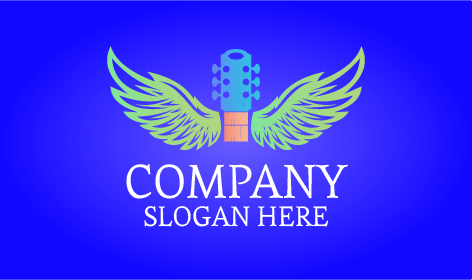 Logo musicale dell'ala della chitarra