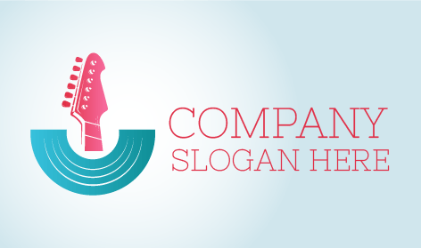 Logotipo De Música Azul De Medio Círculo