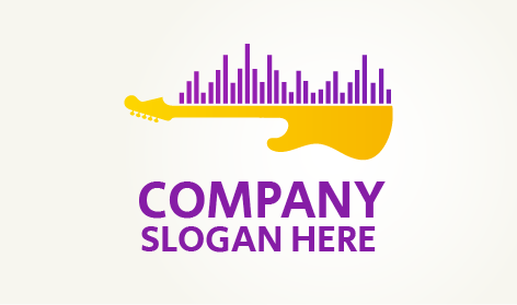 Half Guitar Stylish Music Logo