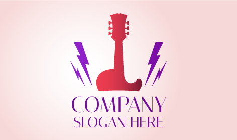 Logo della chitarra musicale ad alta energia